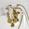 Kingston Brass Tub Wall Mount Clawfoot Tub Faucet with Hand Shower, Brushed Brass KS269PXSB - alternate 5